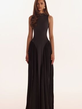 MILLA fitted mock neck formal maxi
